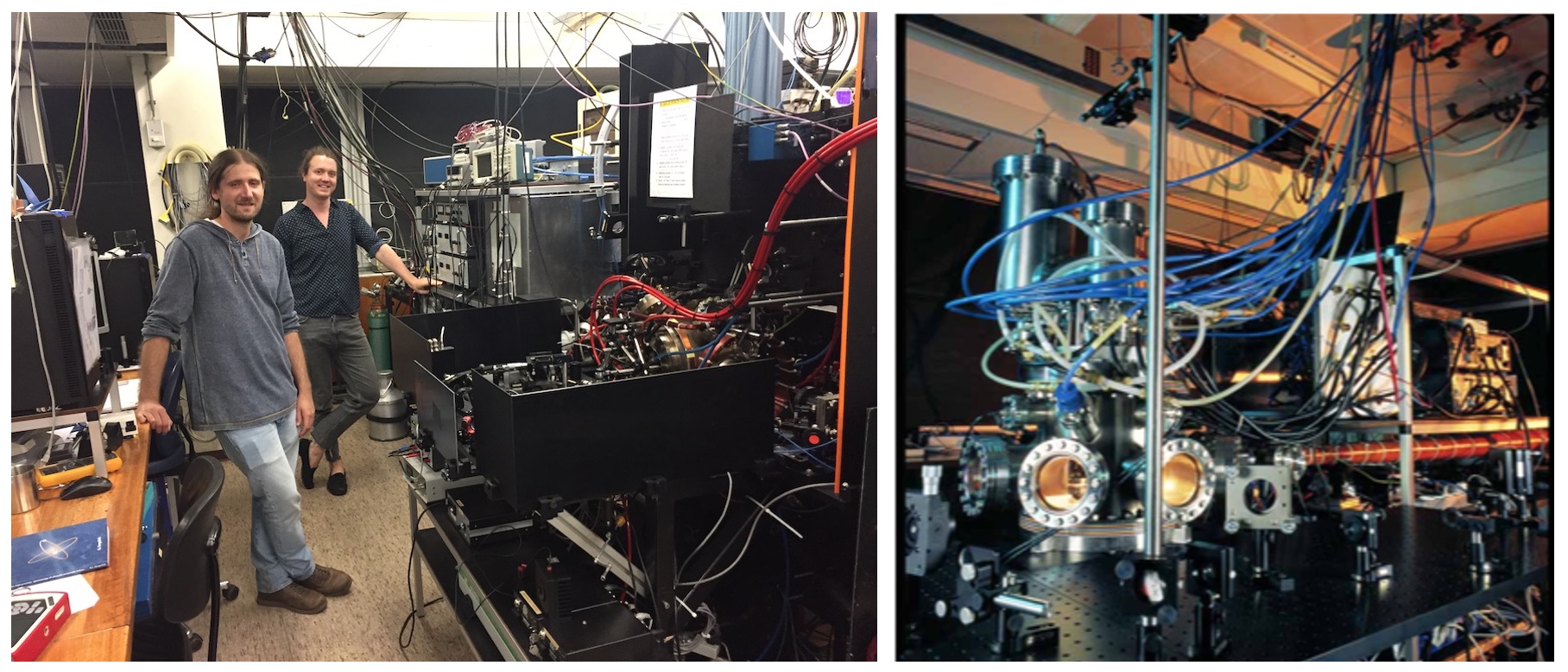 Photos of the metastable
helium setup